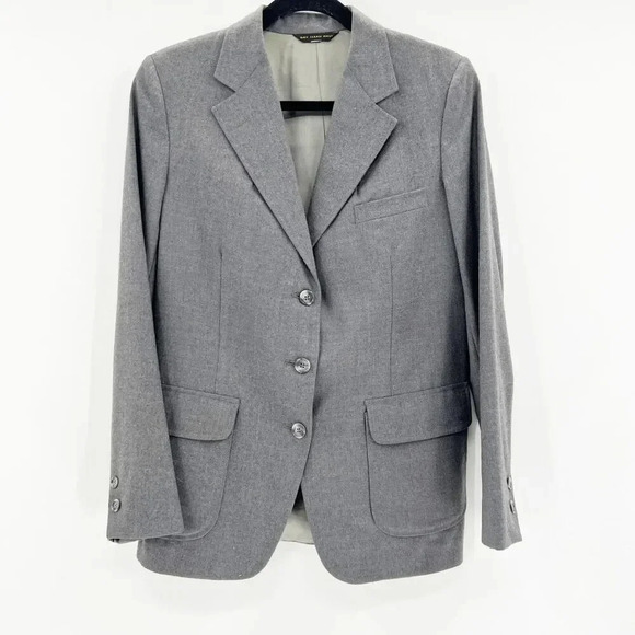 Vintage Cable Car Clothier Suit Skirt Set Womens 14 Gray Blazer Pleated A Line - Picture 3 of 10